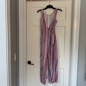 Listicle Striped V-Neck Jumpsuit